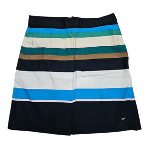 Tommy Hilfiger A-Line Women's Size 2 Striped‎ Skirt Pockets & Pleated Frontside